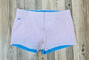 The Brighton Seersucker Chino Short in Pink Stripe by Southern Marsh s… thumbnail 1