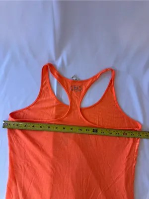 Under Armour Neon Orange Racerback Tank with Silver Logo thumbnail 2