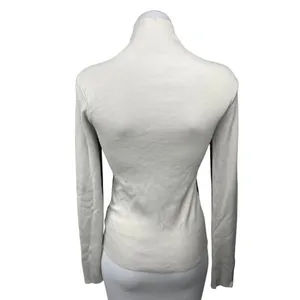 Commense Black White Colorblock Turtleneck Knit Pullover Sweater Top Size M thumbnail 2