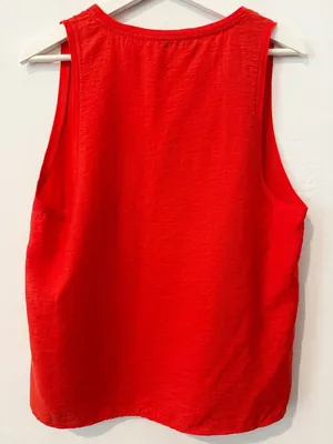 Bldwn‎ Alma Top Size Large Red Blood Moon Scoop Neck Tank Quiet Luxury Capsule thumbnail 7