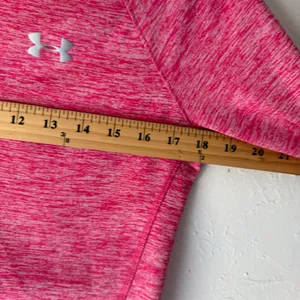 Under Armour Women's Size Medium Loose Pink‎ Half Zip Heat Gear Running Top thumbnail 6