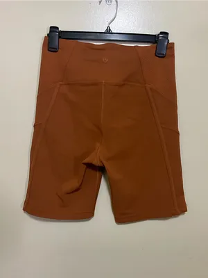 Lululemon Ribbed High-Rise Yoga Short 8" Butternut Brown thumbnail 3