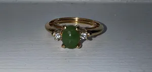 Vintage gold cabochon stone ring Size 6 thumbnail 2