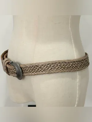 Free People We The Free Brix Belt Medium Large Oyster Braided Leather Western thumbnail 7