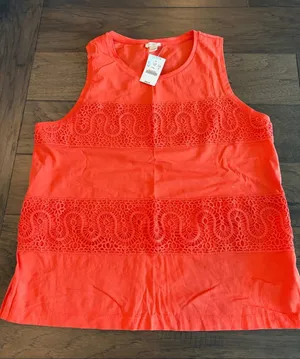 New With Tags JCrew Lace Detail Top Sz M thumbnail 1