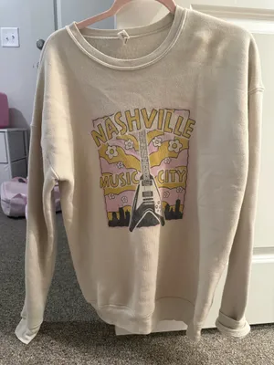 Nashville Graphic Sweatshirt Tan Size M thumbnail 1