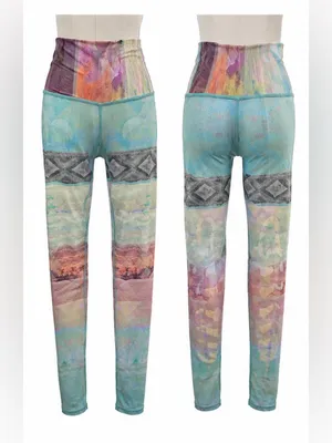 Teeki Tarot Magic Hot Pant Leggings Small Abstract Eco Lux Yoga Athleisure thumbnail 3