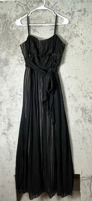 BCBGMaxAzria‎ Black Silk Strapless Maxi Gown Minimalist Formal Gala Dress 12 thumbnail 1
