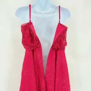 Layered with Love Mini Lace Dress Sz M New Red Hoco Coquette Corsette Fit Flare thumbnail 9