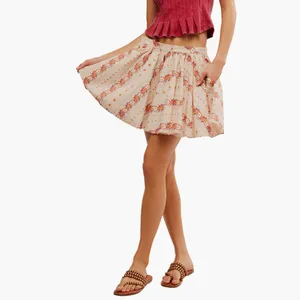 NWT Free People Gaia Floral Cotton Miniskirt Small, IVORY COMBO thumbnail 2
