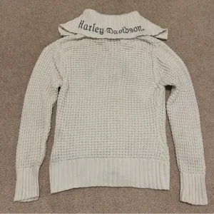 Harley Davidson Women’s Zip Up Sweater Size Medium Y2K Chunky Knit Pullover thumbnail 8