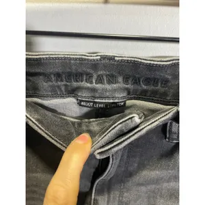 American Eagle‎ Curvy Highest Rise Jegging Women 10 Black Distressed Next Level thumbnail 3