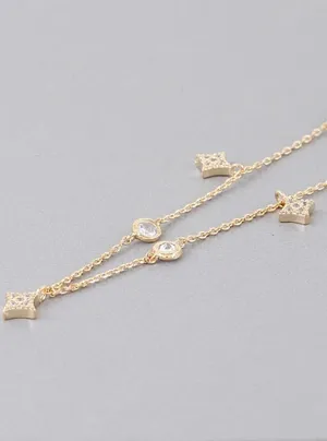 Multi Starry Sky Charms Necklace Gold thumbnail 3