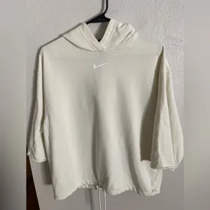 Nike Icon Clash Cream Boxy Tie Front Sweatshirt Hoodie Size Small Pullover thumbnail 4