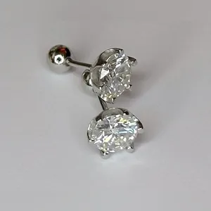 💎1 ct. t.w. GRA Certified Diamond 925 Sterling Silver Stud Earrings,Secure Back thumbnail 7