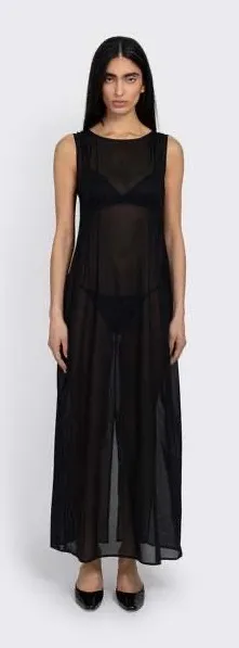 Black Mesh Swimsuit Coverup thumbnail 1