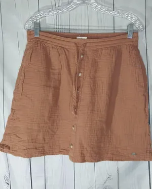 UpWest Coastal 100% Organic Cotton Gauze High-Waisted Mini Skirt thumbnail 1