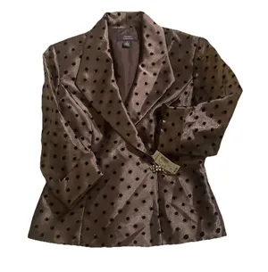 NEW Dress Barn Brown Metallic Bridal Mother Of Bride Jacket Blazer 8 thumbnail 1