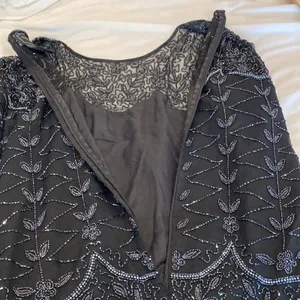 Cote d’ Azur Vintage 1980s Beaded Black Sequin Short Sleeve Blouse XL Classic thumbnail 11