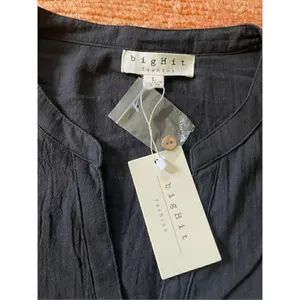 NWT BigHit black cotton button down shirt L Black Size L thumbnail 2
