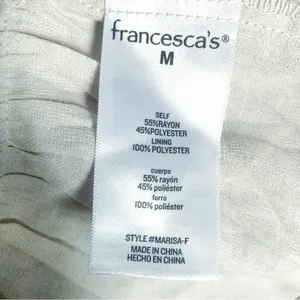 Francescas Marisa Lace Up Front Short Sleeve Blouse Top M thumbnail 5