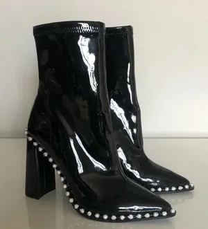 Steve Madden Edita Rhinestone Patent Boots thumbnail 3