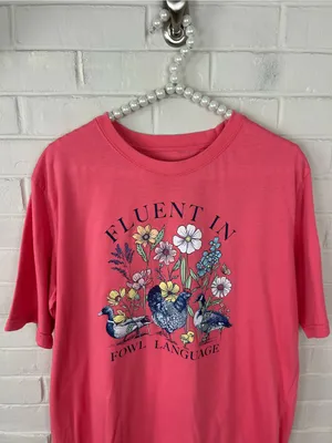 Lost Creek Outfitters “Fluent in Fowl Language” Chicken Goose Duck Tee Size XL thumbnail 2