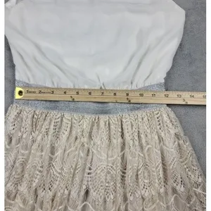 Anthropologie Pins & Needles Party Dress Women Medium Cream Sparkle Lace Boho thumbnail 8