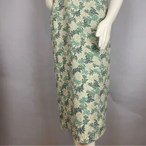 Handmade Shift Dress Leafy Pattern Print Sleeveless‎ Green Nature Midi Pockets thumbnail 5