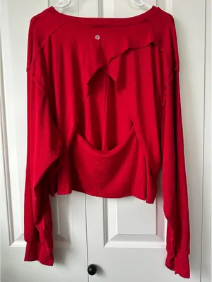 Altar'd State Relax Ribbed Open Back Layer AS Revival NWT Red XXL thumbnail 4