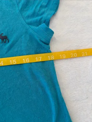 Abercrombie & Fitch size small blue y2k burnout short sleeve V-Neck Tee thumbnail 9