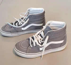 Light Gray Vans Sk8-Hi Skate Shoe -Vans Classic Sneakers (Unisex) thumbnail 3