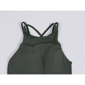 Lululemon Like a Cloud High Neck Longline Sports Bra Size 2 Green Gym Workout thumbnail 4