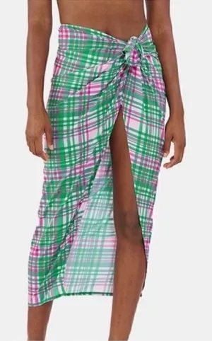 Revolve Plush Plaid Sarong Skirt(Size Medium) thumbnail 1