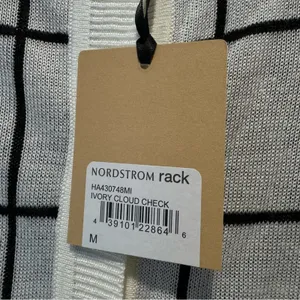 NWT Halogen Contemporary Plaid Checkered Stretch Button Down Cardigan Sweater Md thumbnail 9