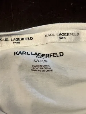 Karl Lagerfeld Paris Shirt Womens Small White Eiffel Tower Graphic Tee Top thumbnail 8