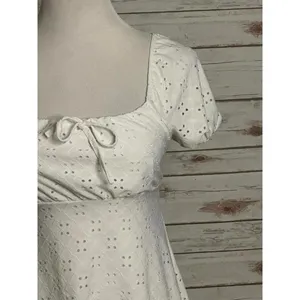 glitter girl cottagecore coquette milkmaid white eyelet babydoll dress Size 10 thumbnail 3