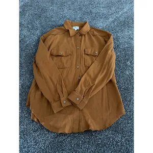 Betsey's Boutique Shop Shacket Womens Size M Brown/yellow Button Front Shirt thumbnail 3