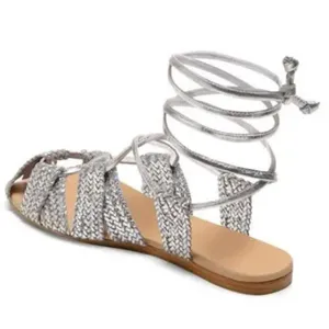 NWOT Free People Sunny Gilly Flats in Silver thumbnail 5