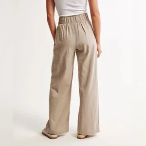 Abercrombie & Fitch Sloane Linen-Blend Tailored Wide Leg Pants thumbnail 2