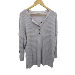 Free People Around The Clock Lavender Oversized‎ Rib Sweater Women Size XS thumbnail 2