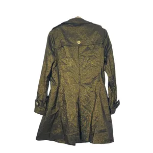 Wet Seal‎ Vintage Y2K NWT Trench Coat Size Large Gold Metallic Double Breasted thumbnail 2