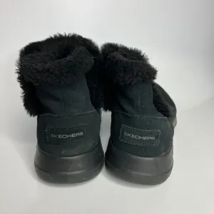 Skechers on‎ the go Joy black suede ankle boots faux fur lined women's size 7 thumbnail 4