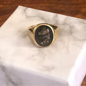 Rare vintage designer Avon Victorian lady 18k sterling silver ring thumbnail 2