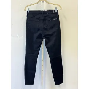 7 For All Mankind b(air) The Ankle Skinny‎ Jeans Black Distressed Ripped Size 28 thumbnail 2