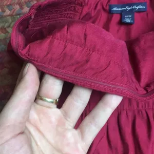 American Eagle RED PEPLUM STRAPLESS TUBE TOP thumbnail 4