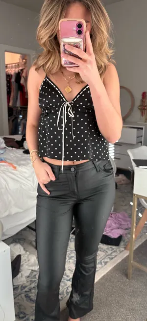 Edikted Leather Pants Flare thumbnail 1