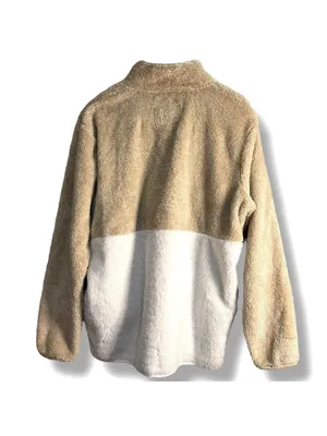 Fleece Pullover Camel and Cream Women's Size Large thumbnail 5