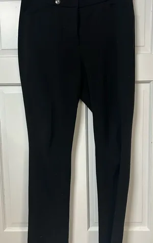 White House Black Market Black Straight-Leg Stretch Pants thumbnail 1