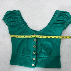 Free People We The Free Button Down Crop Top Size Small thumbnail 7